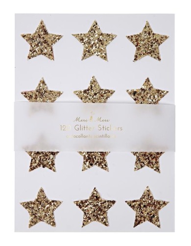 Zestaw 10 arkuszy z naklejkami ZŁOTE GWIAZDY