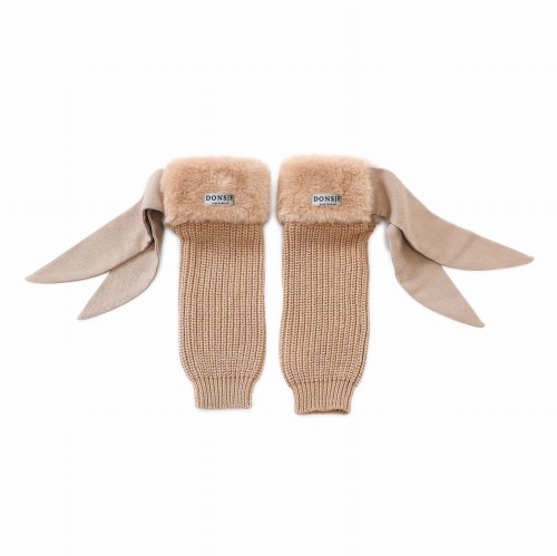 Futrzane getry z kokardą WARM TEDDY Donsje