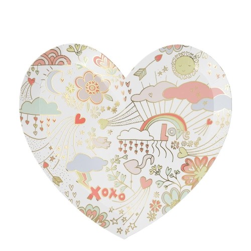 Zestaw talerzyków VALENTINE DOODLE MERI MERI