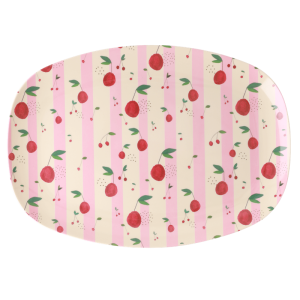 Duży talerz do serwowania z melaminy CHERRY 30 x 22 cm 