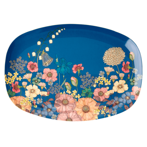 Duży talerz do serwowania z melaminy FLOWER COLLAGE RICE