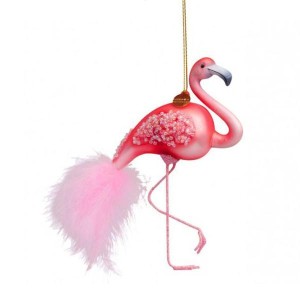 Dekoracja choinkowa PINK FLAMINGO 15 cm Vondels  