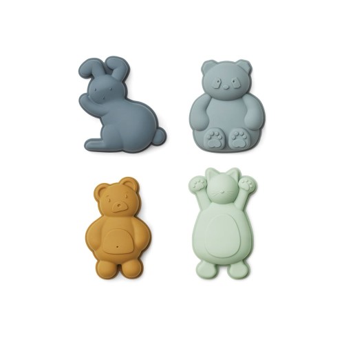 Zestaw 4 foremek do piasku CLASSIC BLUE Liewood