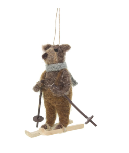 Dekoracja choinkowa WINTER BEAR ON SKI