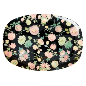 Duży talerz do serwowania z melaminy ROSES 30 x 22 cm 