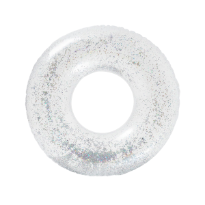 Koło do pływania XL 110 cm GLITTER TRANSPARENT Sunnylife
