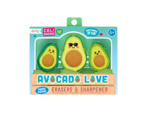 Zestaw gumek i temperówka AWOKADO