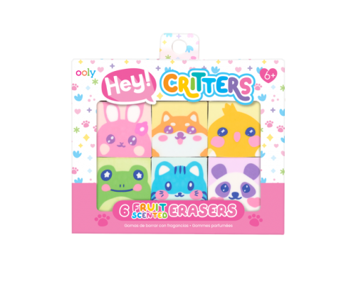 Zestaw gumek HEJ ZWIERZAKI 6 SZT