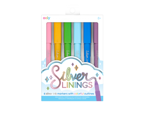 Flamastry metaliczne z konturem SILVER LININGS OOLY