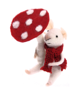 Dekoracja choinkowa MOUSE WITH MUSHROOM