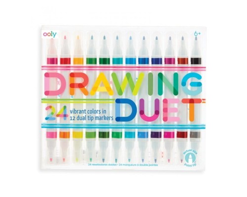 Flamastry dwustronne DRAWING SET 12/24 flamastry
