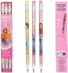 Zestaw ołówków z przekładanym wkładem i gumką PASTEL PINK