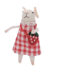 Dekoracja choinkowa MOUSE WITH STRAWBERRY BAG