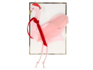 Kartka świąteczna rozkładana CHRISTMAS FLAMINGO