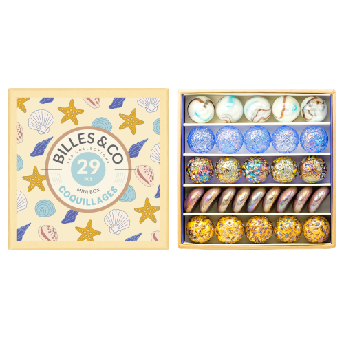 Szklane kulki MINI BOX MUSZELKI Billies &amp; Co