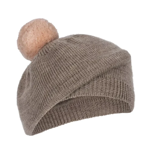 Beret z wełny merino SOFT BROWN Konges Slojd