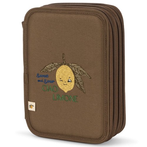 Trzykomorowy piórnik CLOVER LEMON Konges Slojd