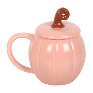Kubek ceramiczny z pokrywką PINK CURLY PUMPKIN 400 ml  