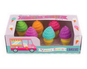 Pachnące gumki do ścierania LODY 6 sztuk OOLY