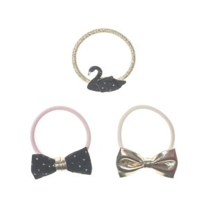 Gumki do włosów SWAN BLACK