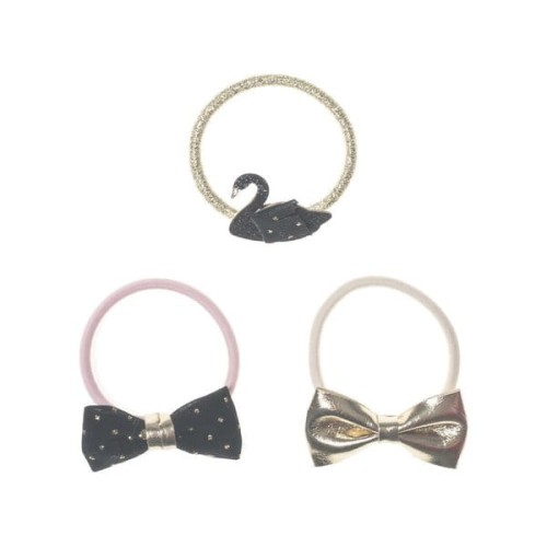 Gumki do włosów SWAN BLACK