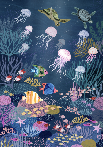 Plakat do pokoju dziecięcego CORAL REEF 50 X 70 CM