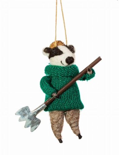 Filcowa dekoracja choinkowa WOODLAND BADGER