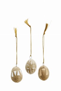 Zestaw dekoracyjnych zawieszek 3 x 3 cm NATURAL, BLACK, RUST Madam Stoltz