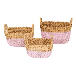 Zestaw 3 koszyków HYACINT PINK