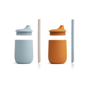 Zestaw odkręcanych kubków niekapków ze słomką MUSTARD SEA MIX Liewood