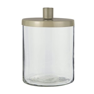 Szklany świecznik METAL LID 16,5 x 11 cm Ib Laursen 
