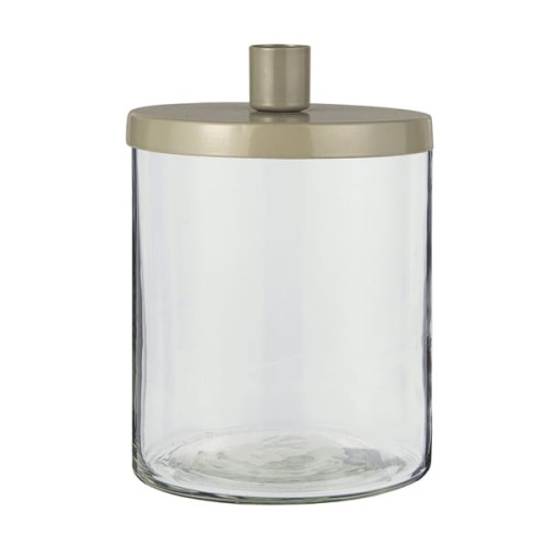 Szklany świecznik METAL LID 16,5 X 11 cm Ib Laursen