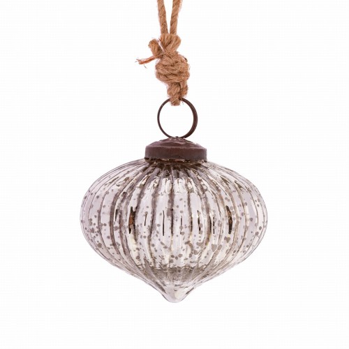 Szklana bombka SILVER CRACKLE GLASS