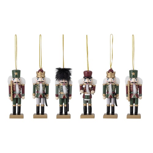 Zestaw 6 drewnianych dekoracji THE NUTCRACKERS Bloomingville