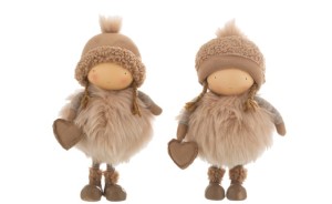 Dekoracja świąteczna WINTER GIRL BEIGE 32 cm