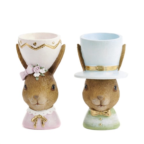 Dekoracja na jajko wielkanocne RABBIT BOY/GIRL 12,5 cm