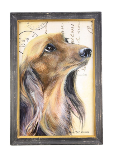 Dekoracja ścienna w ramie DACHSHUND LONG HAIR