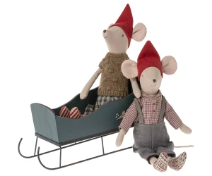 Drewniane sanki 18 cm CHRISTMAS GREEN Maileg 