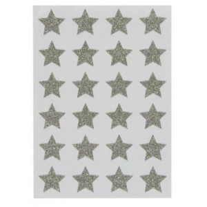 Zestaw świątecznych naklejek ozdobnych 24 STAR SET Ib Laursen