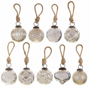 Zestaw 9 bombek CRACKLE SILVER