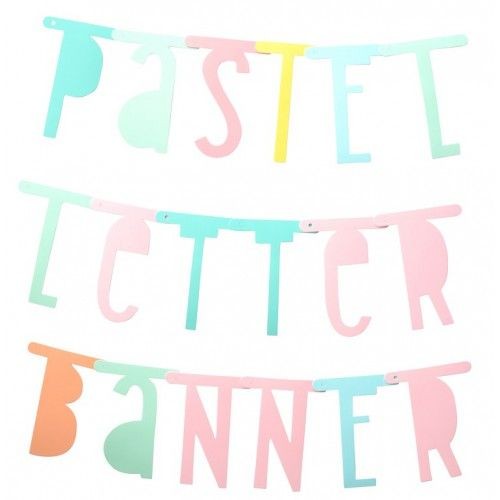 Pastelowy baner literowy