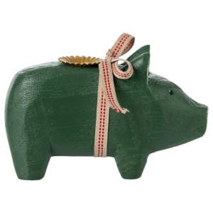 Drewniany świecznik DARK GREEN S PIG Maileg  