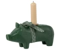 Drewniany świecznik MEDIUM DARK GREEN PIG Maileg