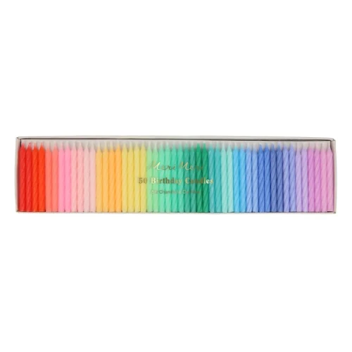 Zestaw 50 świeczek RAINBOW TWISTED Meri Meri