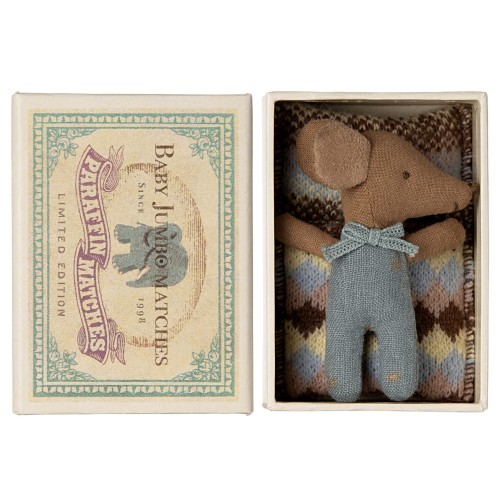 Myszka SLEEPY WAKEY BABY MOUSE BLUE Maileg