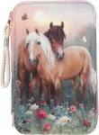 Piórnik trzykomorowy z wyposażeniem MELODY FLOWERS HORSE