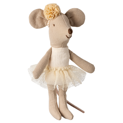 Myszka BALLERINA LITTLE SISTER OFF WHITE Maileg
