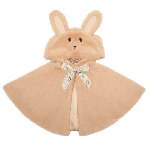 Puchata peleryna BUNNY BEIGE CAPE Mimi &amp; Lula