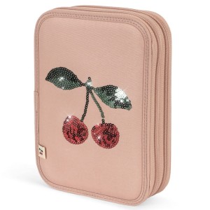 Dwukomorowy piórnik z wyposażeniem MAHOGANY ROSE Konges Slojd  