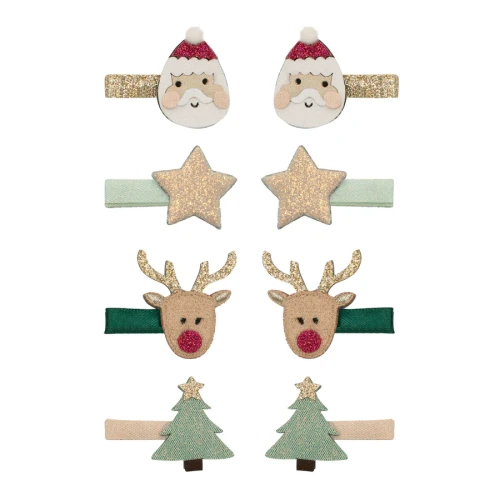 Zestaw spinek SANTA &amp; RUDOLPH MINI CLIPS Mimi &amp; Lula